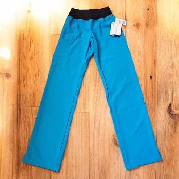 Jockey Scrub‎ Pants Women's Size XXS TALL Turquoise Elastic Waist Pocket NWT - Picture 1 of 8